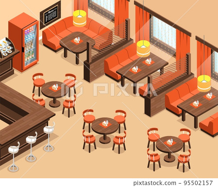 Isometric Restaurant Interior 95502157