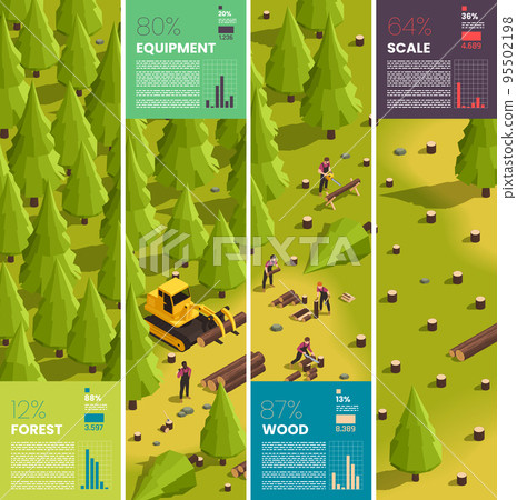 Deforestation Infographics Isometric 95502198
