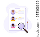 Selection of a new employe, recruiter's workplace. 95503999
