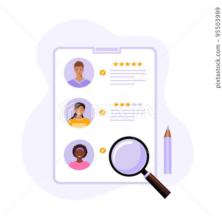 Selection of a new employe, recruiter's workplace. 95503999
