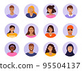 Set of portraits, avatars with cute vector characters 95504137