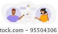 Online tech talks concept illustration. Video conference. 95504306