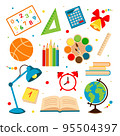 Bright set of school icons on a white background. 95504397