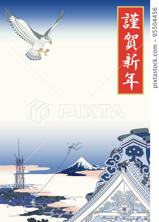 New Year's card 2023 Year 5 of the Rabbit, Asakusa Honganji, Tokyo, Katsushika Hokusai 95504456