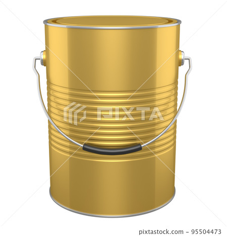 Closed metal can or buckets of paint with handle on white background. Closed metal can or buckets of paint with handle on white background. 95504473