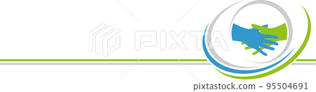 Two hands, handshake, business, background, logo Two hands, handshake, business, background, logo 95504691