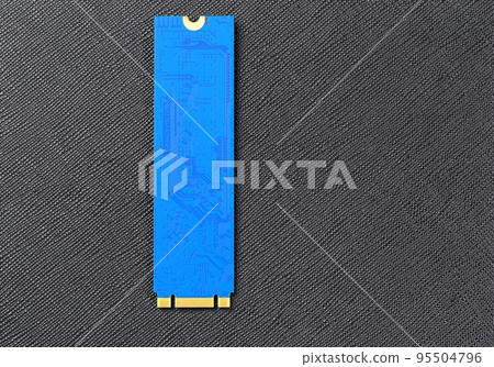 M.2 solid state drives for computer, NVME SSD PCIe with m and b key back side, isolated on white background 95504796