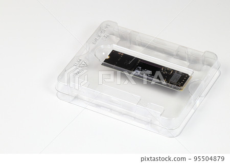 NVME PCIE, M.2 SATA SSD hard drive in PETE package   isolated on white background NVME PCIE, M.2 SATA SSD hard drive in PETE package   isolated on white background 95504879