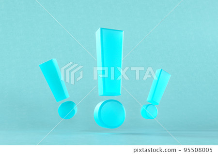 blue 3D exclamation marks levitating blue 3D exclamation marks levitating 95508005