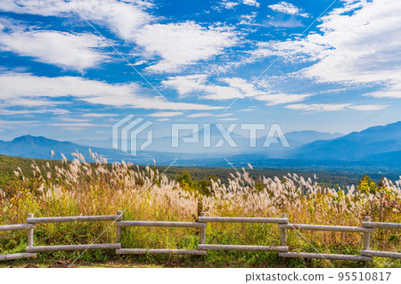 （長野縣）蒲葦和遠眺富士見高原度假村的富士山 95510817