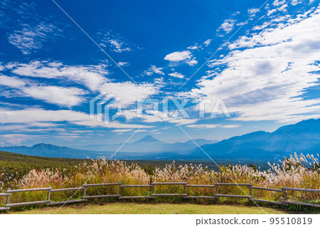 （長野縣）蒲葦和遠眺富士見高原度假村的富士山 95510819