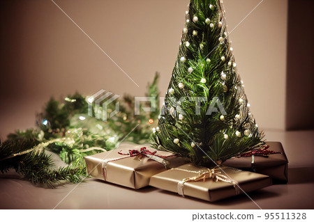 Christmas tree gift decoration 3D illustration 95511328