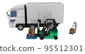 Image of delivery of logistics materials to the truck yard 95512301