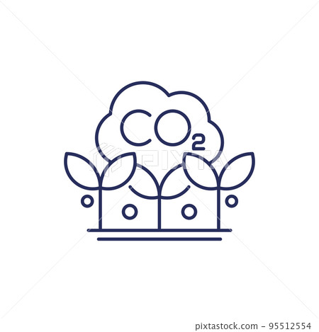 carbon offset and co2 gas reduction line icon 95512554
