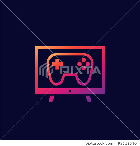 TV and gamepad vector icon 95512580