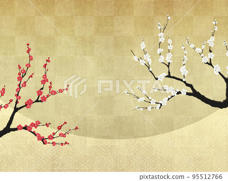 Plum Japanese-style background material 95512766