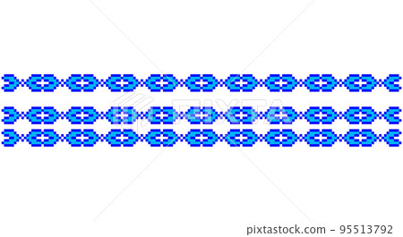 Embroidered good like old handmade cross-stitch ethnic Ukraine pattern. Ukrainian towel ornament, rushnyk called, vector. Embroidered good like old handmade cross-stitch ethnic Ukraine pattern. Ukrainian towel ornament, rushnyk called, vector. 95513792