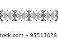 Embroidered good like old handmade cross-stitch ethnic Ukraine pattern. Ukrainian towel ornament, rushnyk called, vector. 95513828