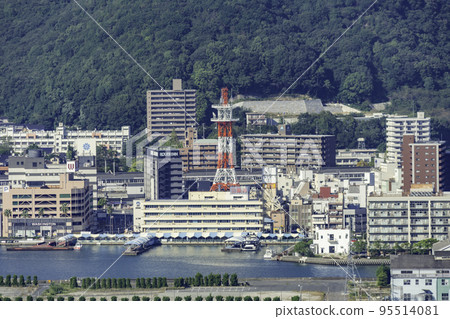 三原街景 三原港和JR三原站 廣島縣三原市 95514081