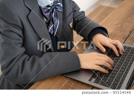 Female student using a personal computer Female student using a personal computer 95514549