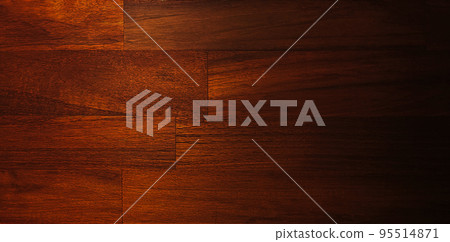 Horizontal background image of solid teak wood surface with dark brown wood grain Horizontal background image of solid teak wood surface with dark brown wood grain 95514871