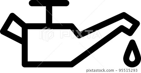 Oil pressure oil pressure warning oil lamp icon pictogram black and white monochrome Oil pressure oil pressure warning oil lamp icon pictogram black and white monochrome 95515293