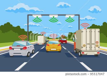 Highway communication system vector infographics 95517047
