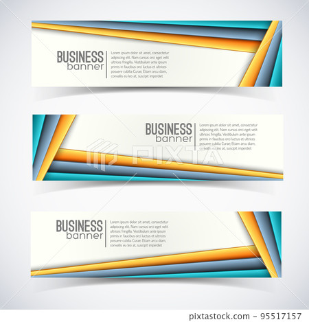 Business Digital Infographic Horizontal Banners 95517157