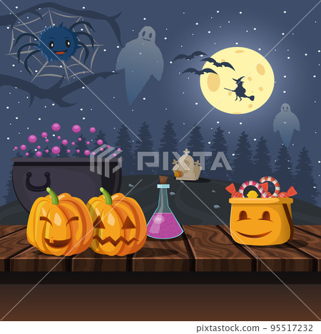 Cartoon Halloween Icons Illustration 95517232