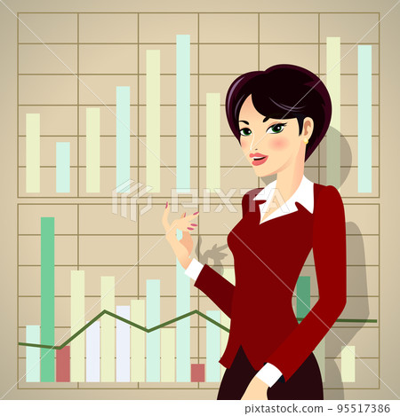 Business Woman Cartoon Presenting Proposal Business Woman Cartoon Presenting Proposal 95517386