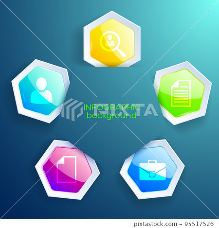 Business Infographic Concept With Hexagon Labels Business Infographic Concept With Hexagon Labels 95517526
