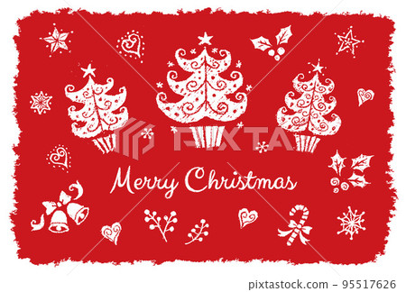 Cute christmas card with hand drawn tree 95517626
