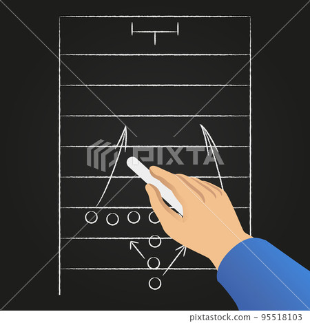 Hand drawing soccer game strategy 95518103