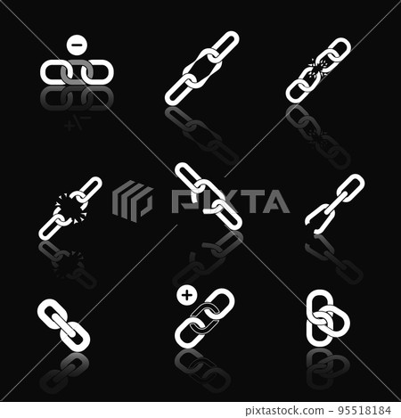 Icons of link for web and application 95518184