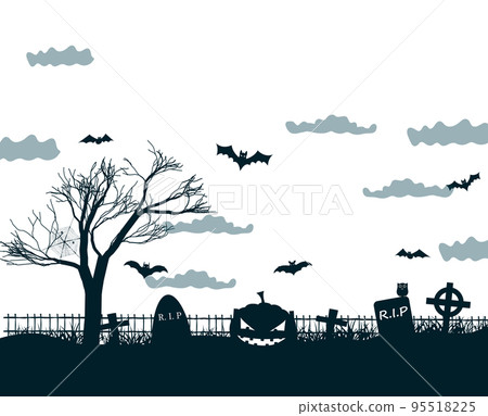 Black And White Halloween Night Background Poster 95518225