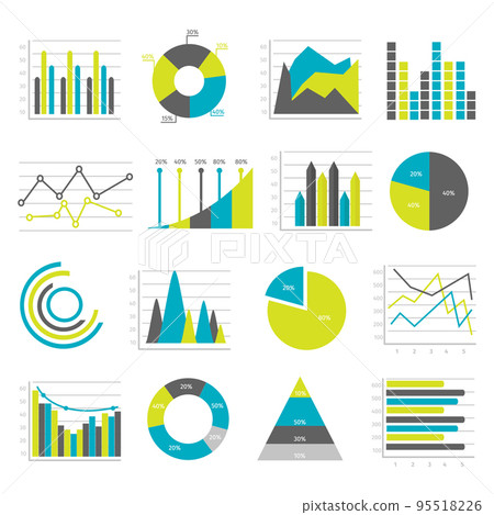 Graphs Flat Icons Set 95518226