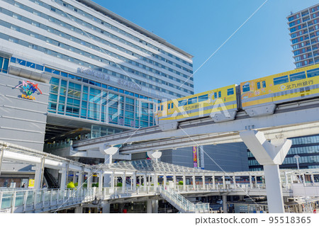 Kitakyushu City Kokura Station and the Kitakyushu Monorail Kokura Castle Exit (South Exit) in sunny weather Kitakyushu City Kokura Station and the Kitakyushu Monorail Kokura Castle Exit (South Exit) in sunny weather 95518365