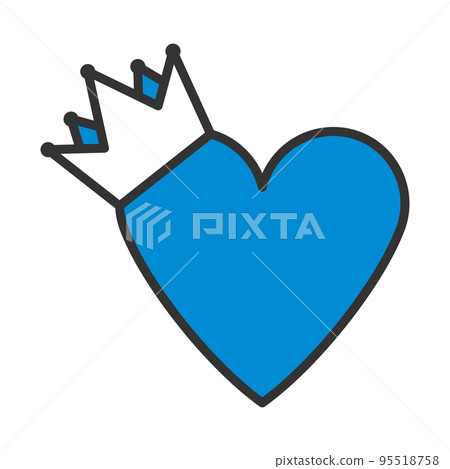 Valentine Heart Crown Icon Valentine Heart Crown Icon 95518758