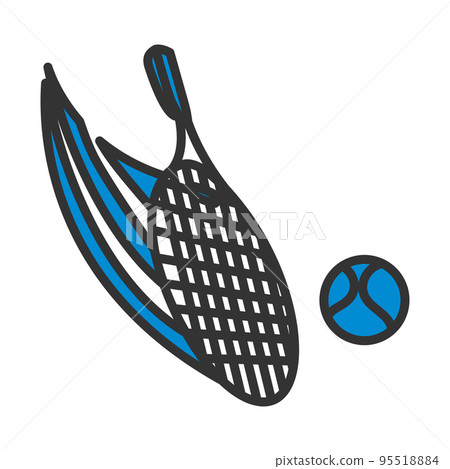 Tennis Racket Hitting A Ball Icon Tennis Racket Hitting A Ball Icon 95518884