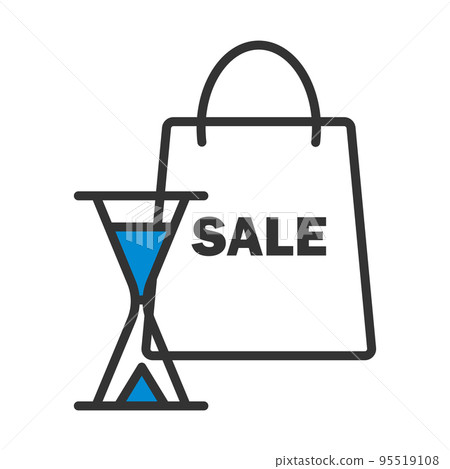 Sale Bag With Hourglass Icon Sale Bag With Hourglass Icon 95519108