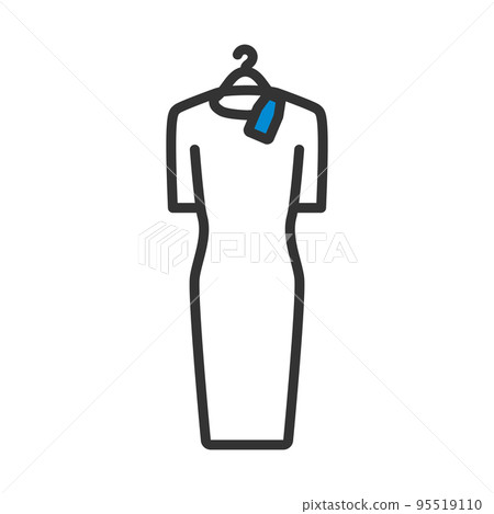 Dress On Hanger With Sale Tag Icon Dress On Hanger With Sale Tag Icon 95519110