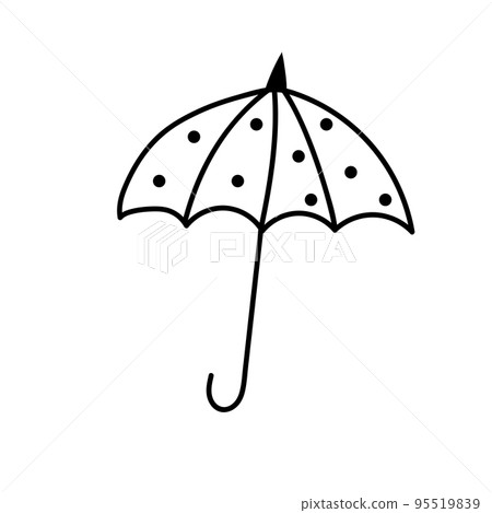 Sketch of an umbrella on white background in doodle style. Sketch of an umbrella on white background in doodle style. 95519839