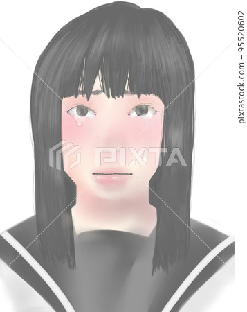 Illustration of a girl shedding tears Illustration of a girl shedding tears 95520602