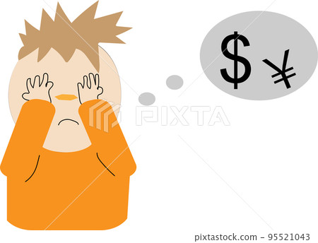 Illustration of a man worried about money Illustration of a man worried about money 95521043