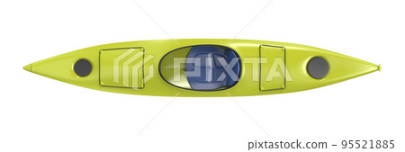 Green plastic kayak, top view Green plastic kayak, top view 95521885