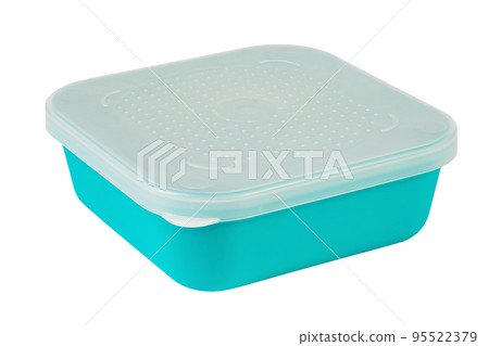 Plastic container with lid for products isolated on white background. Plastic container with lid for products isolated on white background. 95522379