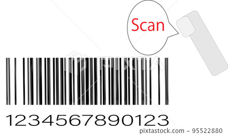 Illustration of scanning a barcode Illustration of scanning a barcode 95522880