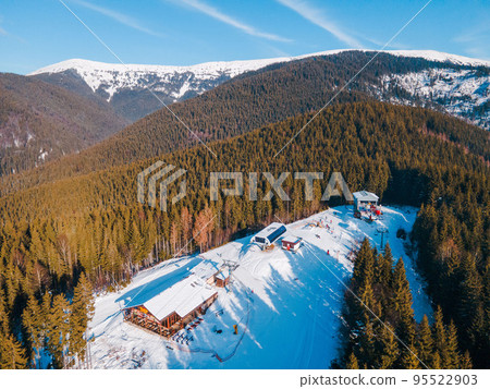aerial view of ukrainian ski resort aerial view of ukrainian ski resort 95522903