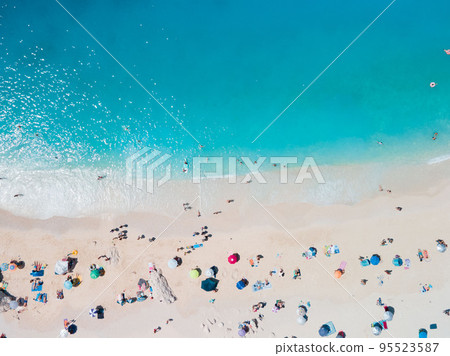 aerial view of Porto Katsiki beach at lefkada island aerial view of Porto Katsiki beach at lefkada island 95523587
