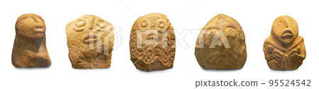 Prehistorical Sculptures Ancient Culture, Lepenski Vir. Selective focus Prehistorical Sculptures Ancient Culture, Lepenski Vir. Selective focus 95524542